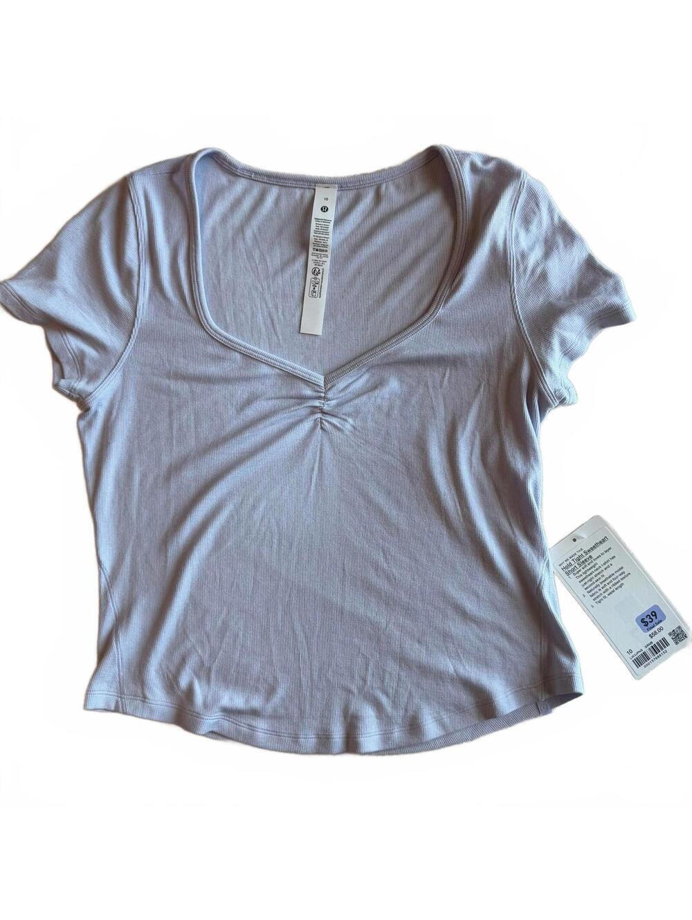 Lululemon Hold Tight Sweetheart Short-Sleeve Shirt Serene Blue Size 10 NWT - Picture 3 of 6